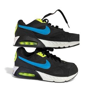 Nike Kids Black and Blue Sneakers with Neon Accents